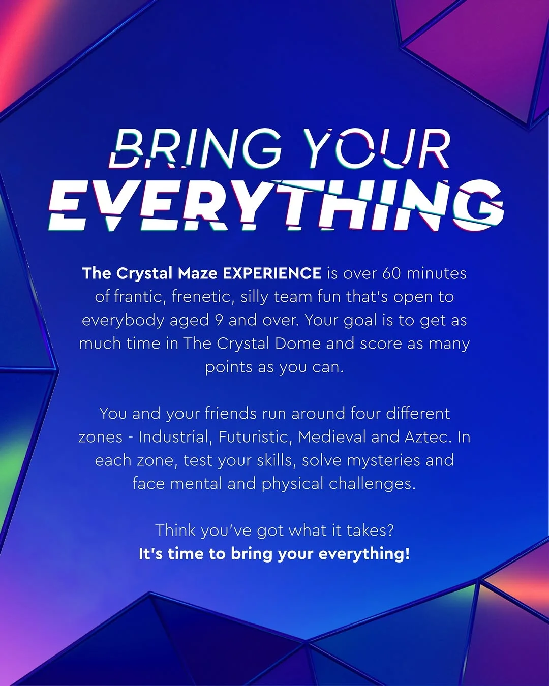 The Crystal Maze LIVE Experience hen party activity in Manchester