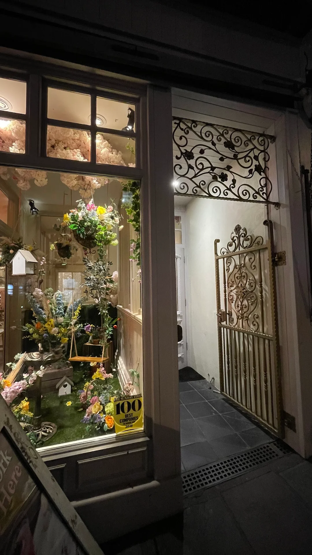 The stunning floral interior of The Florist Bristol during a bottomless brunch service.