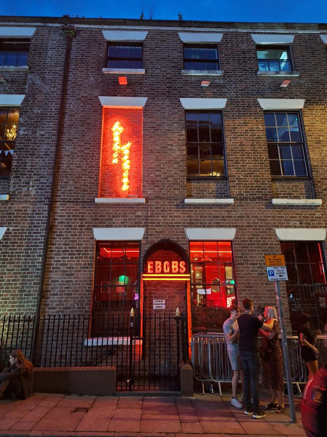 The lively courtyard and bar area at Heebie Jeebies in Liverpool.