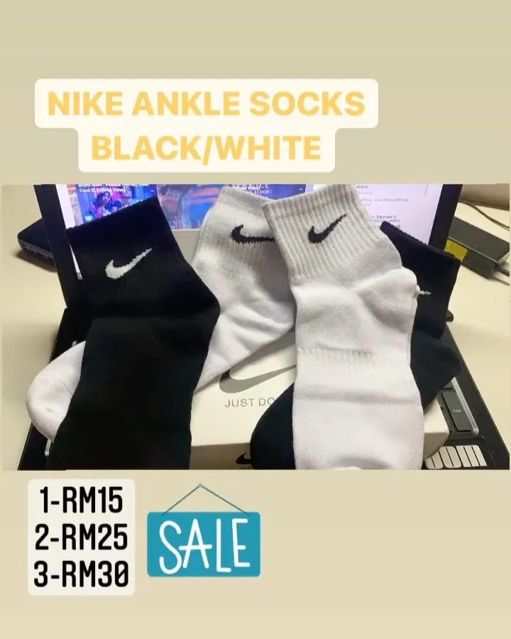 NIKE ankle socks
1-rm15
2-rm25
3-rm30
harga promo guys 🔥🔥🔥