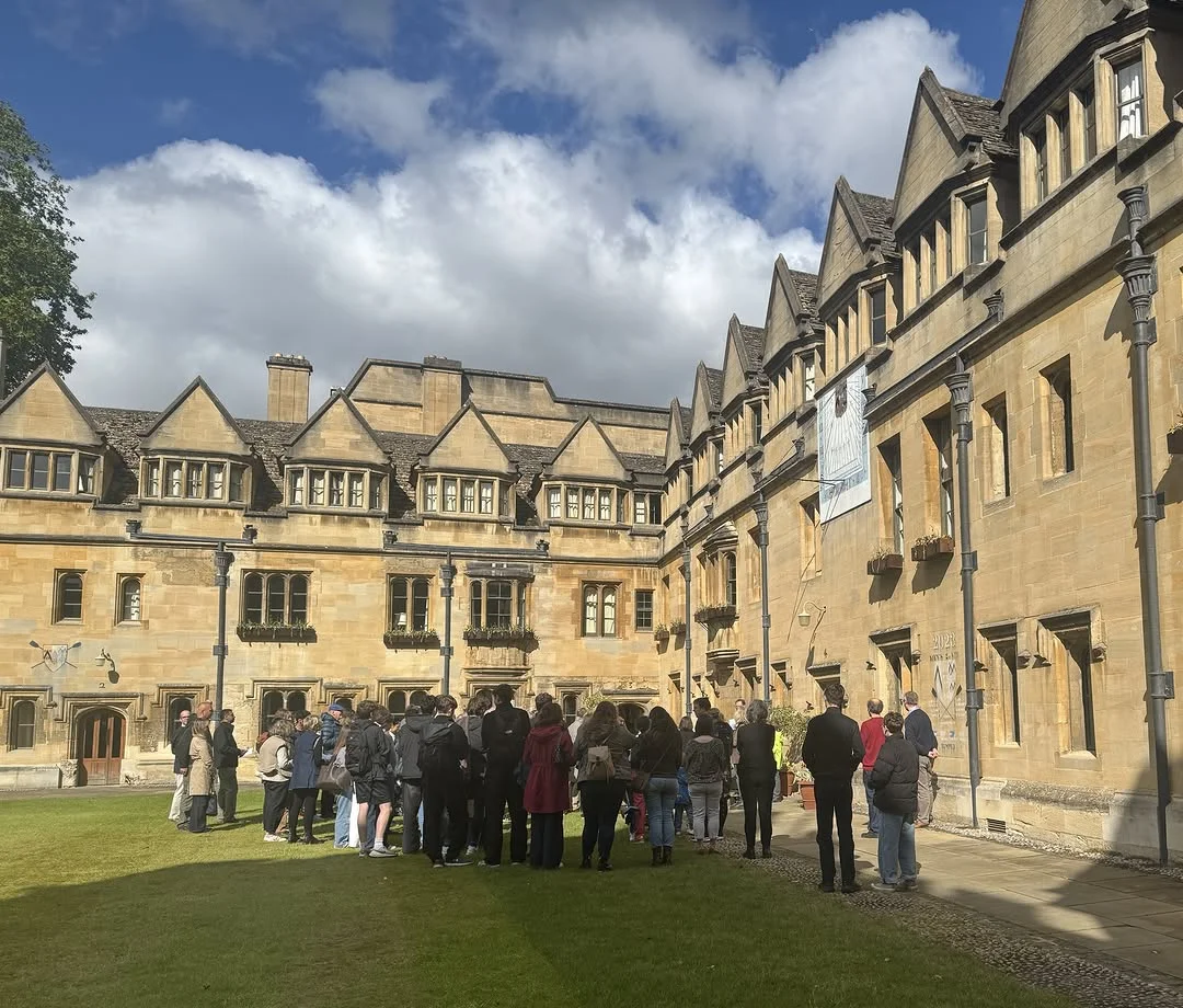 The beautiful main quadrangle of Brasenose College, Oxford, showing historic architecture.
