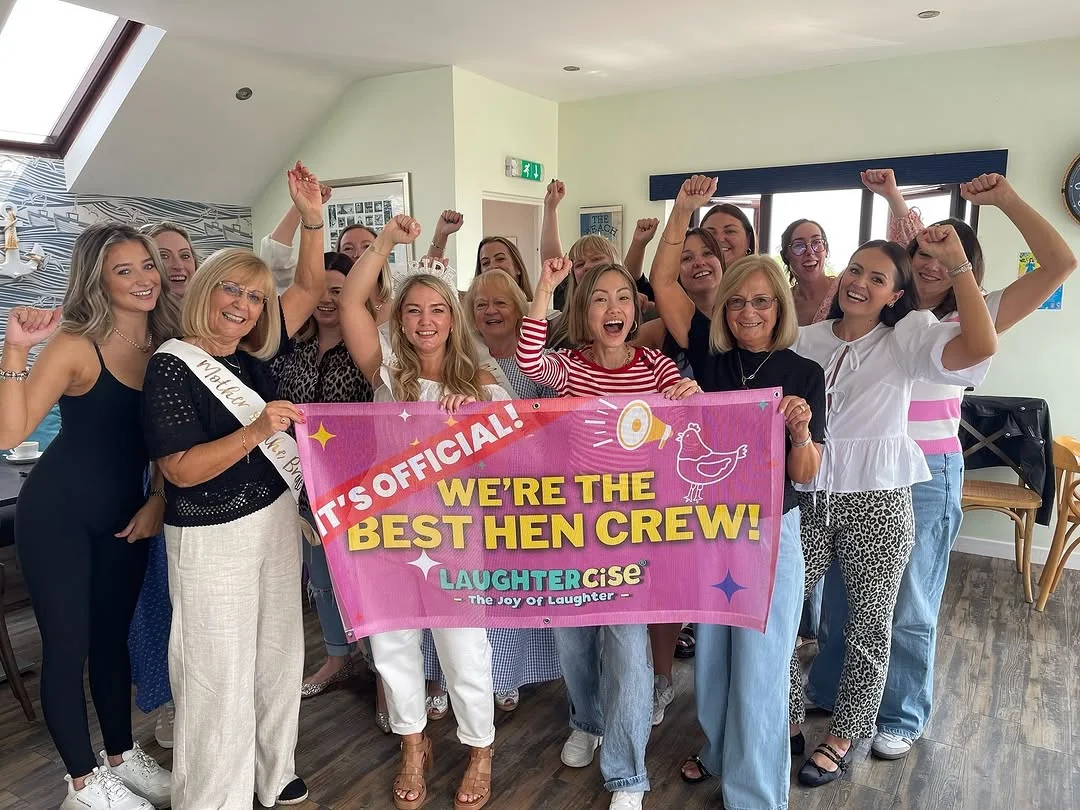 Looking for hen party activities?

Let us sort them for you!

We expertly facilitate hen party sessions across the UK. 

Check out what our happy customers have to say 👇

“Wow, I’ve never seen so many laughs at a hen do!!”

“I will never forget my hen weekend because of all the laughs doing Laughtercise”

“It was so good, everyone loved it. We all highly recommend, it was INCREDIBLE”

“Just brilliant, my cheeks ache from laughing!”

#HenPartyActivities #HenDo #HenWeekend #HenParty