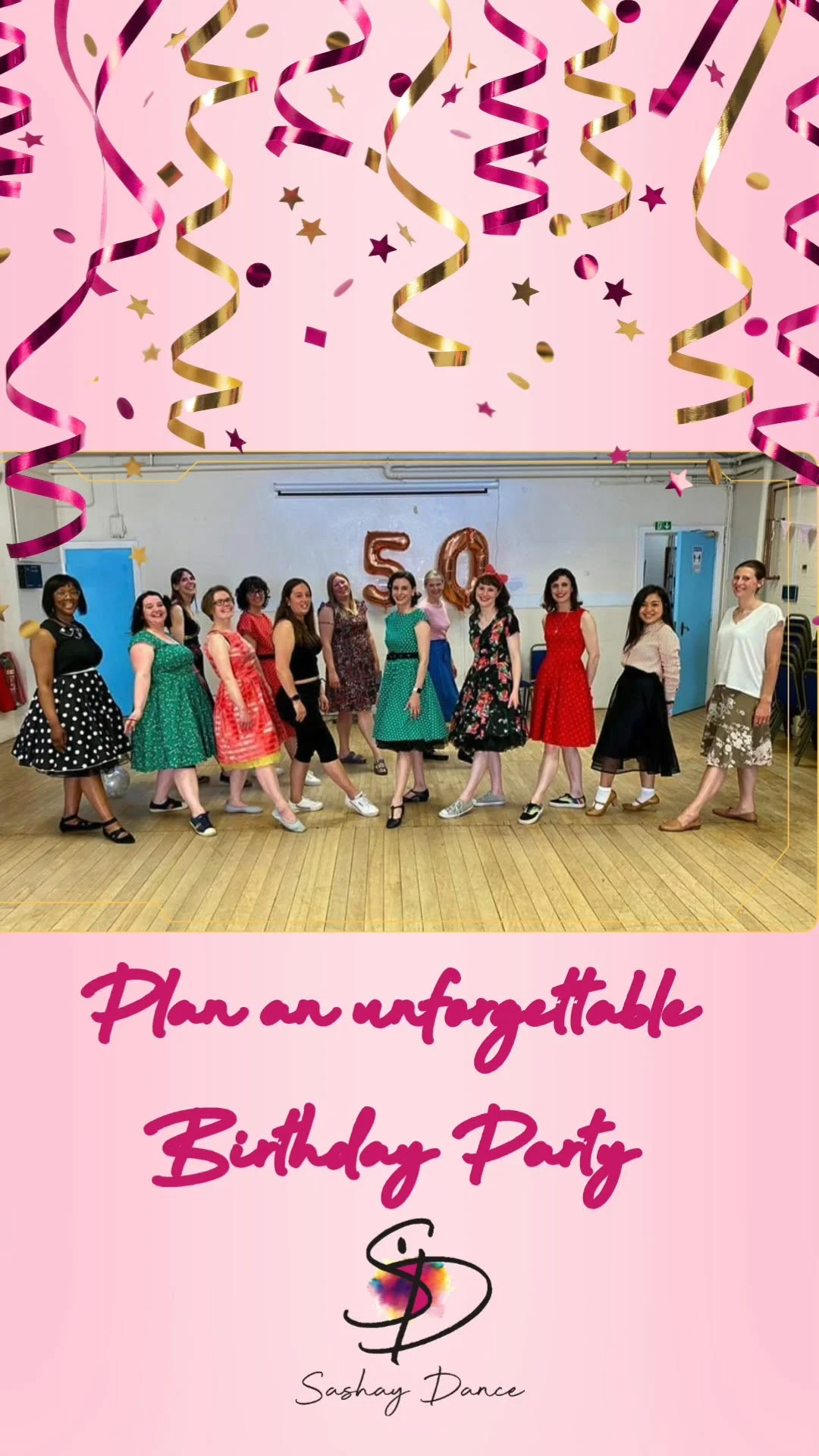 Looking for a fun way to celebrate a milestone birthday? 🎉
Sashay your way into an unforgettable birthday dance class, available nationwide. We can come to you or hire a venue for the celebration.
Choose from 25+ trending themes or customise your own song mix for the ultimate party vibe.
Get everyone dancing, laughing, and celebrating in style.
Find out more at www.sashaydance.co.uk
#birthdaypartyideas #birthdaypartyactivities #milestonebirthday #sashaydance